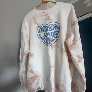 Higher Love Cannabis Co. Tie-Dye Crewneck Sweatshirt - Blue Logo